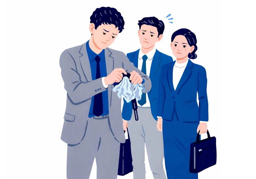 入り口でのもたつき